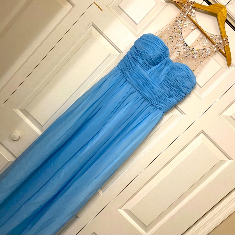 Cache | Light Blue Floor Length Gown
